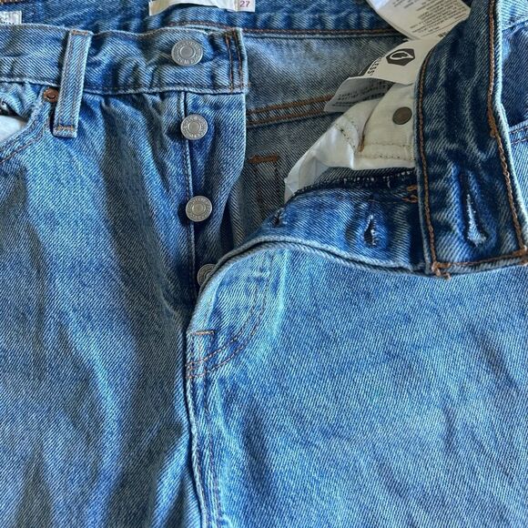Levi’s Premium Wedgie Raw Hem Button Fly High Rise Straight Leg Jeans Size 27 - Picture 14 of 14